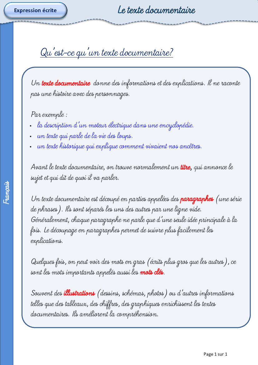  ma revision 1 lecon texte documentaire expression ecrite ma 