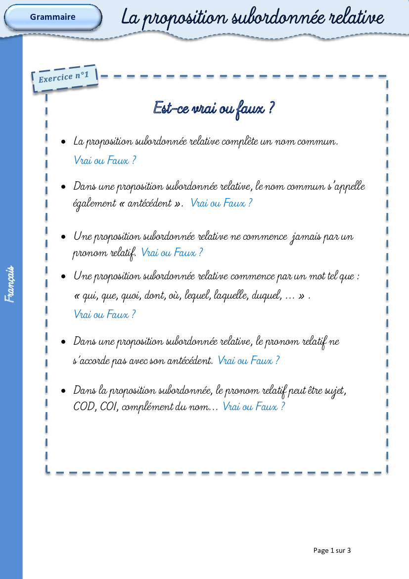 ma revision 11 Lecon propositions subordonnees relatives ma revision 11 lecon propositions subordonnees relatives